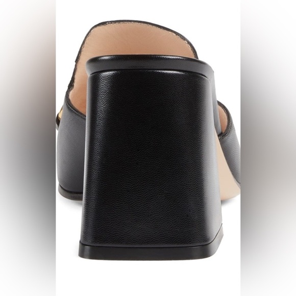 Gucci 38.5 (8.5) Black Nappa Mule Sandal Slide Baby Horsebit Retail $920 - Picture 6 of 13